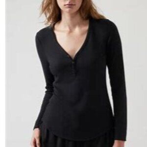 Athleta Wind Down Sleep Top in Black XL